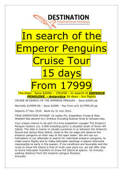In search of the Emperor Penguins Cruise Tour 15 days From 17999