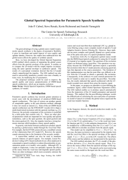 Glottal Spectral Separation for Parametric Speech Synthesis