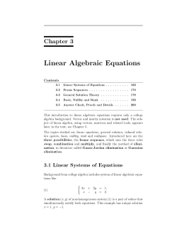 Linear algebraic equations, no matrices