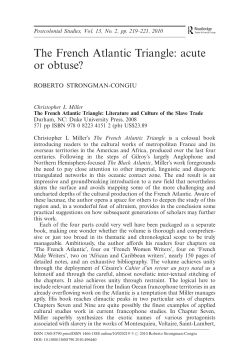 The French Atlantic Triangle: acute or obtuse?