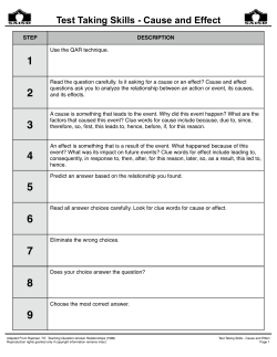 Test Taking Skills - Cause and Effect