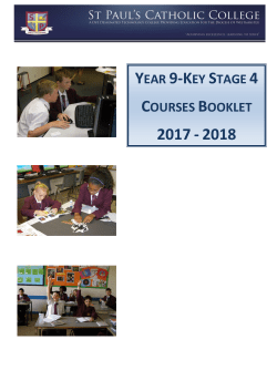 Yr9 option book 2017-2018 - St Paul`s Catholic College