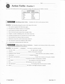 Action Verbs o Practice 1