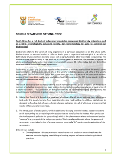 Biotechnology biodiversity national topic