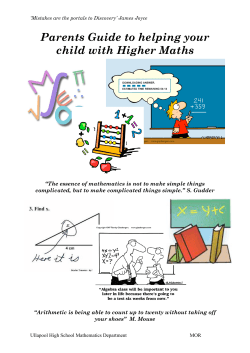 Higher Maths for Parents Booklet