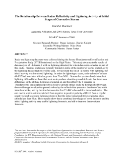 A Comparison of Radar Reflectivity and Lightning at Initial Stages of