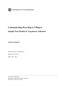 Communicating Recycling to Villagers