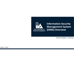 Information Security Management System (ISMS) Overview