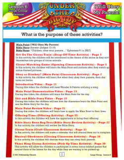 Lesson 6 I Will Obey My Parents!