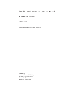Public attitudes to pest control: a literature review