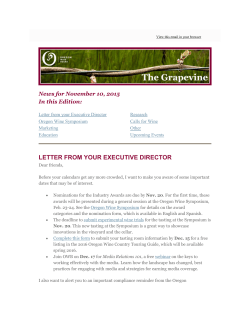 November 10, 2015 - Oregon Wine Industry