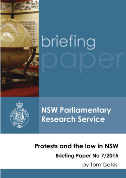 Protests and the law in NSW - Parliament of NSW