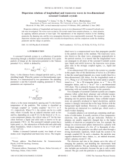 Dispersion relations of longitudinal and transverse waves in two