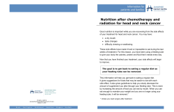 Nutrition after chemotherapy and radiation for head and neck cancer