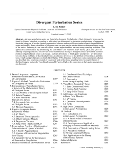 Divergent Perturbation Series - P.L.Kapitza Institute for Physical