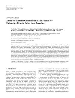 Review Article Advances in Maize Genomics and Their