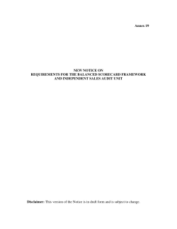 Annex 19 New Notice on Requirements for the BSC Framework and