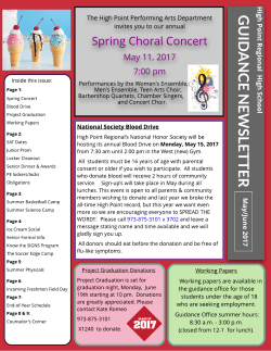 G U ID A N C E N E W SLE T T E R - High Point Regional High School