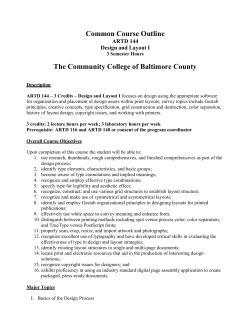 ARTD 144 - Community College of Baltimore County