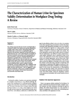 The Characterization of Human Urine for Specimen
