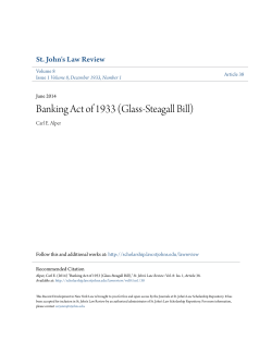 Banking Act of 1933 (Glass-Steagall Bill)
