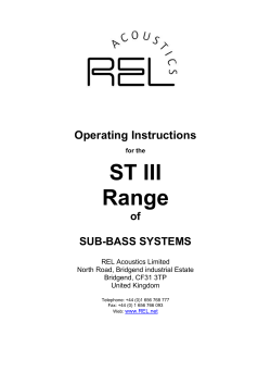ST III Range of SUB-BASS SYSTEMS