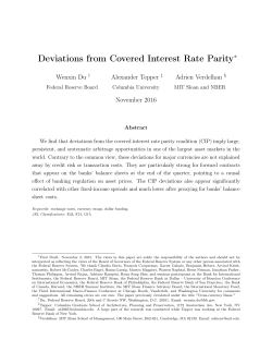 Deviations from Covered Interest Rate Parity