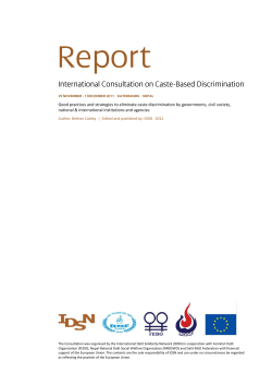 International Consultation on Caste-Based Discrimination