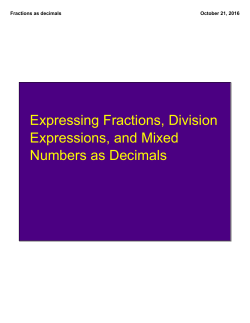 Expressing Fractions, Division Expressions, and Mixed