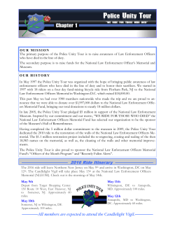 2016 Ride Itinerary