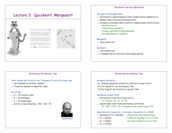Lecture 3: Quicksort, Mergesort