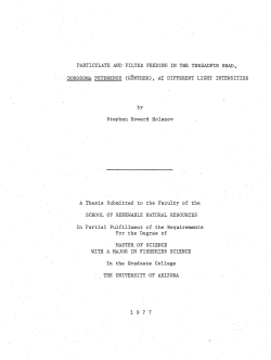 PARTICULATE AND FILTER FEEDING IN THE THREADFIN SHAD