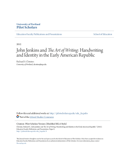 John Jenkins and The Art of Writing: Handwriting