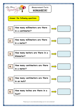 1. How many millimeters are there in a centimeter? 3. How many