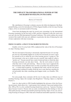 the implicit transformational power of the background feeling in