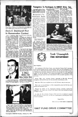 Doris E. Steinhardt First In Homemaker Contest 1967 FUND DRIVE