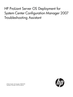 HP ProLiant Server OS Deployment for System Center Configuration