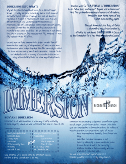 Another word for &ldquo;Baptism&rdquo; is &ldquo;immersion.&rdquo;