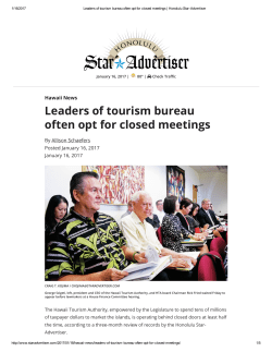 Leaders of tourism bureau often opt for closed