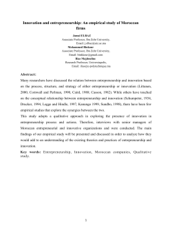 Innovation and entrepreneurship: An empirical study