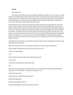 The Wall By Jean-Paul Sartre They pushed us into a big white room