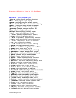 Synonyms and Antonyms PDF