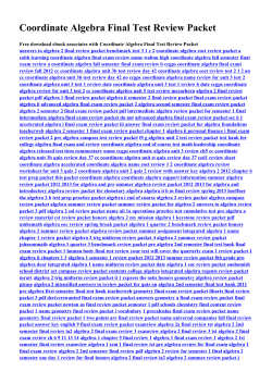 Coordinate Algebra Final Test Review Packet ~ Free ~