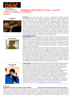 WORKSHOPS VOCI AUDACI, 29 June