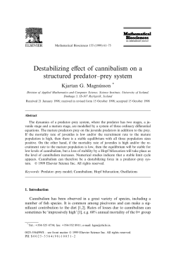 Destabilizing effect of cannibalism on a structured predator&plusmn;prey