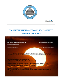 April 2015 Newsletter - Chesterfield Astronomical Society