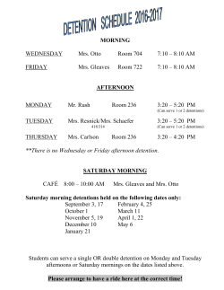 MORNING WEDNESDAY Mrs. Otto Room 704 7:10 &ndash; 8:10 AM