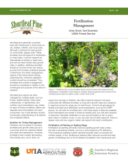 Fertilization Management - The Shortleaf Pine Initiative