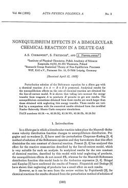 NONEQUILIBRIUM EFFECTS IN A BIMOLECULAR CHEMICAL