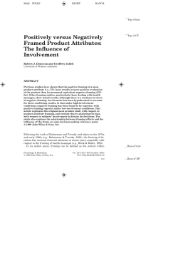 Positively versus negatively framed product attributes: The influence